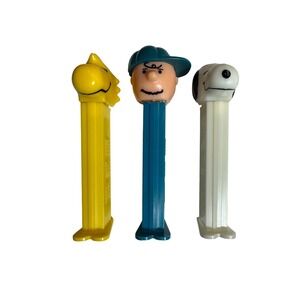 Vintage Peanuts Pez Dispenser Lot Charlie Brown 1966 Snoopy 1966 Woodstock‎ 1972